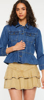 Marilou Peplum Denim Jacket - Official Kancan USA