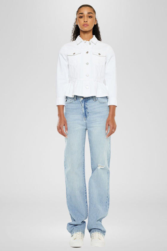 Marilou Peplum Denim Jacket - Official Kancan USA