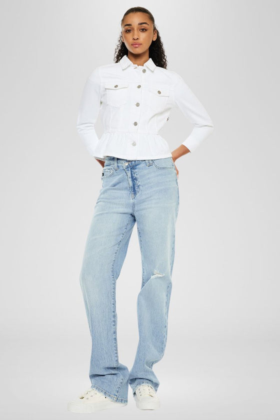 Marilou Peplum Denim Jacket - Official Kancan USA