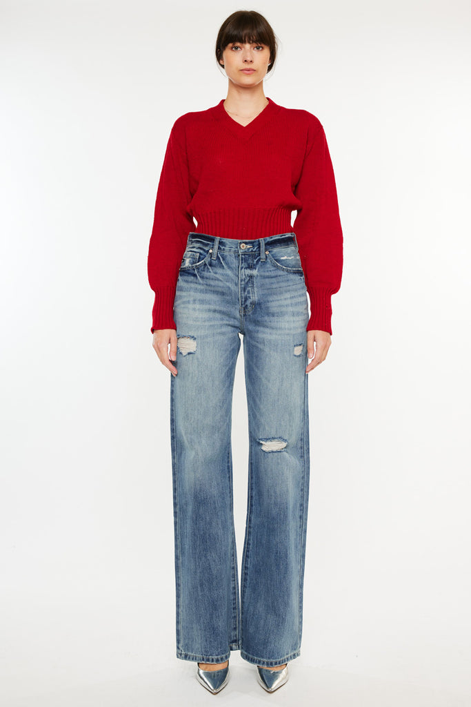 Montana Ultra High Rise 90 s Flare Jeans Official Kancan USA