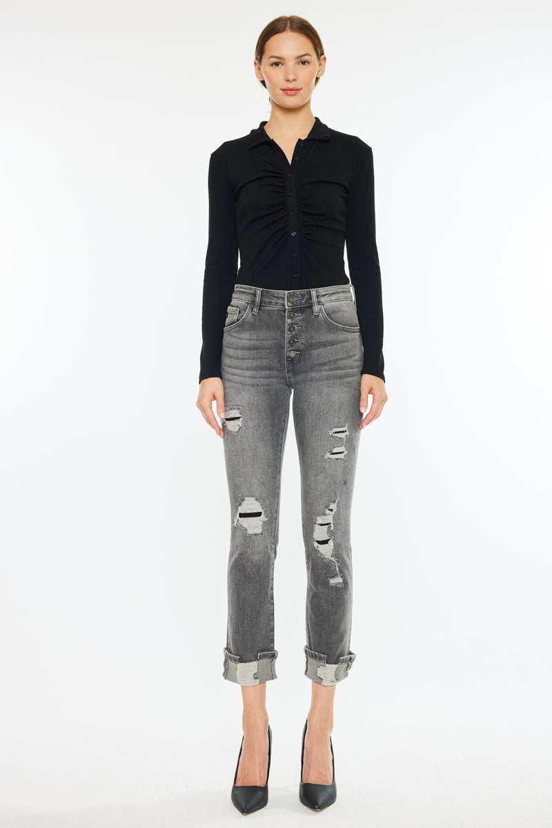 Janis High Rise Slim Straight Leg Jeans - Official Kancan USA