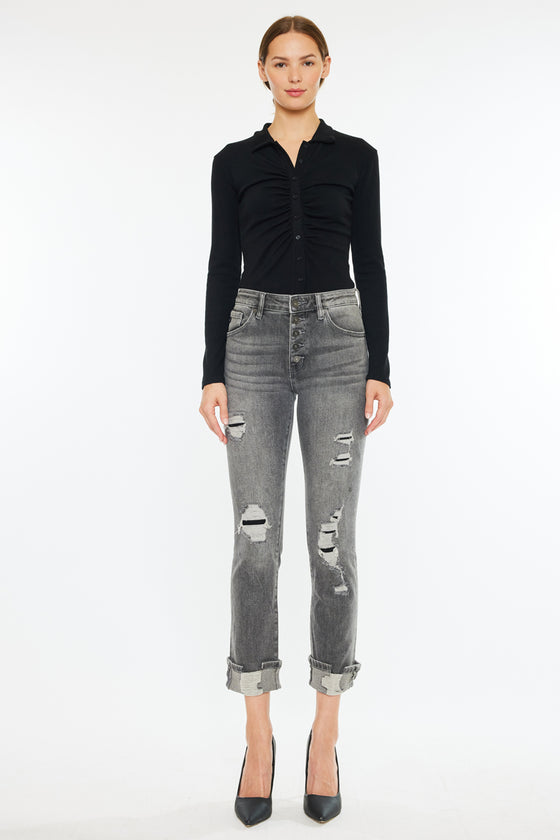 Janis High Rise Slim Straight Leg Jeans - Official Kancan USA