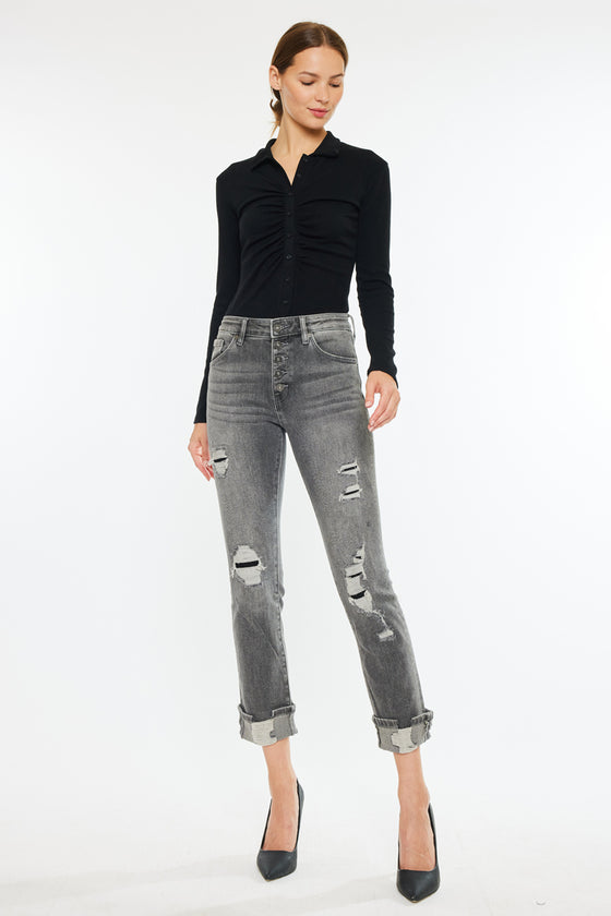 Janis High Rise Slim Straight Leg Jeans - Official Kancan USA