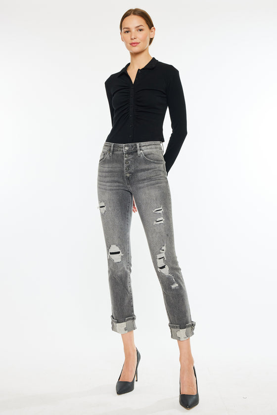 Janis High Rise Slim Straight Leg Jeans - Official Kancan USA