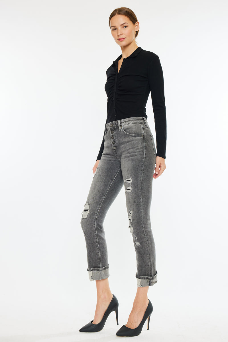Janis High Rise Slim Straight Leg Jeans - Official Kancan USA