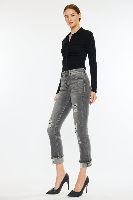 Janis High Rise Slim Straight Leg Jeans - Official Kancan USA