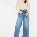 Aroly Ultra High Rise Belted Paperbag Wide Leg Jeans - Official Kancan USA