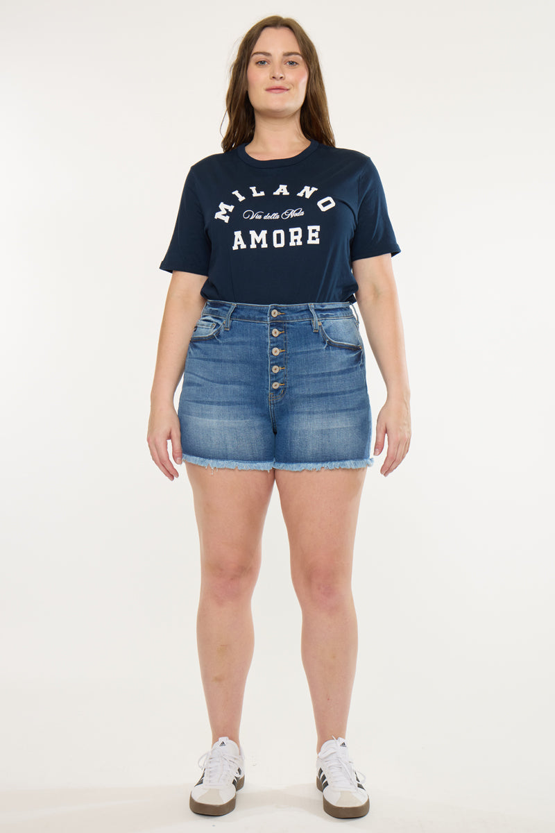 Devon High Rise Shorts (Plus Size)