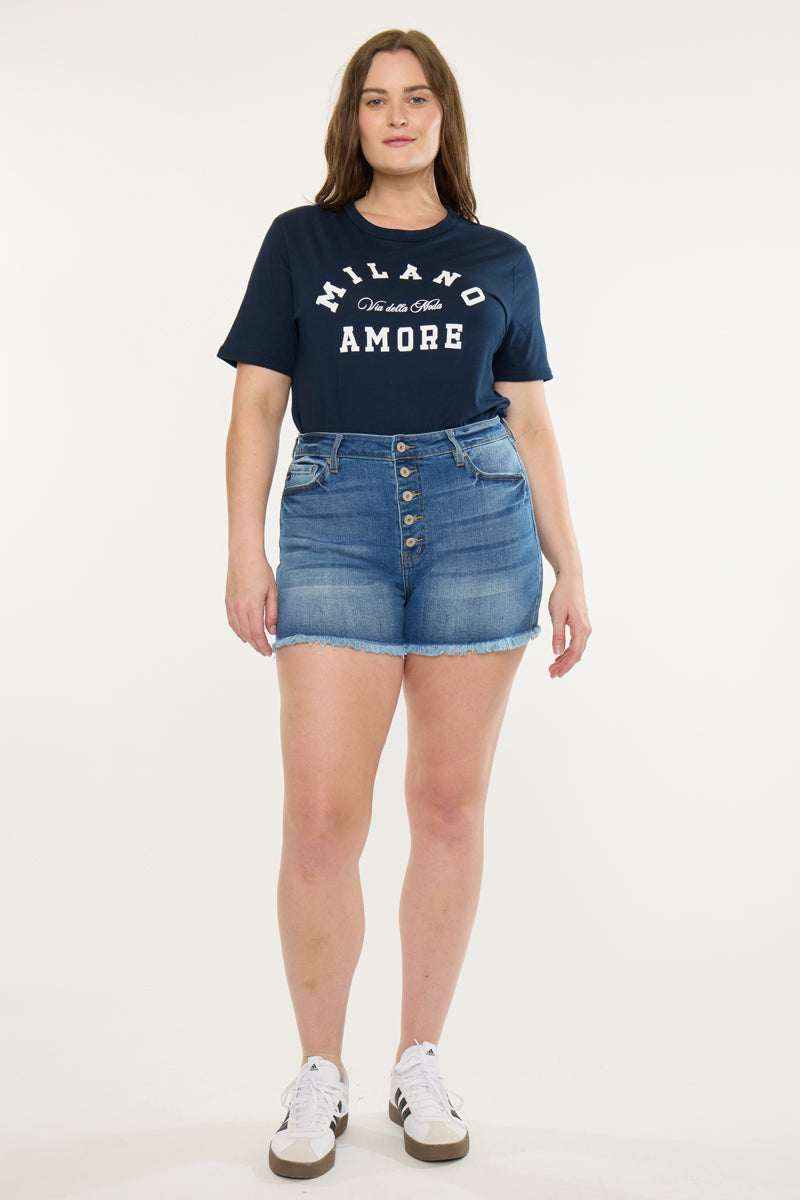Devon High Rise Shorts (Plus Size)