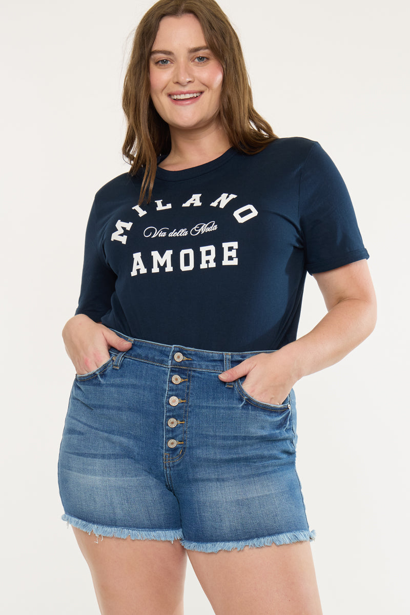 Devon High Rise Shorts (Plus Size)