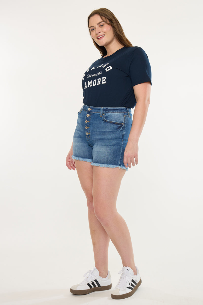 Devon High Rise Shorts (Plus Size)