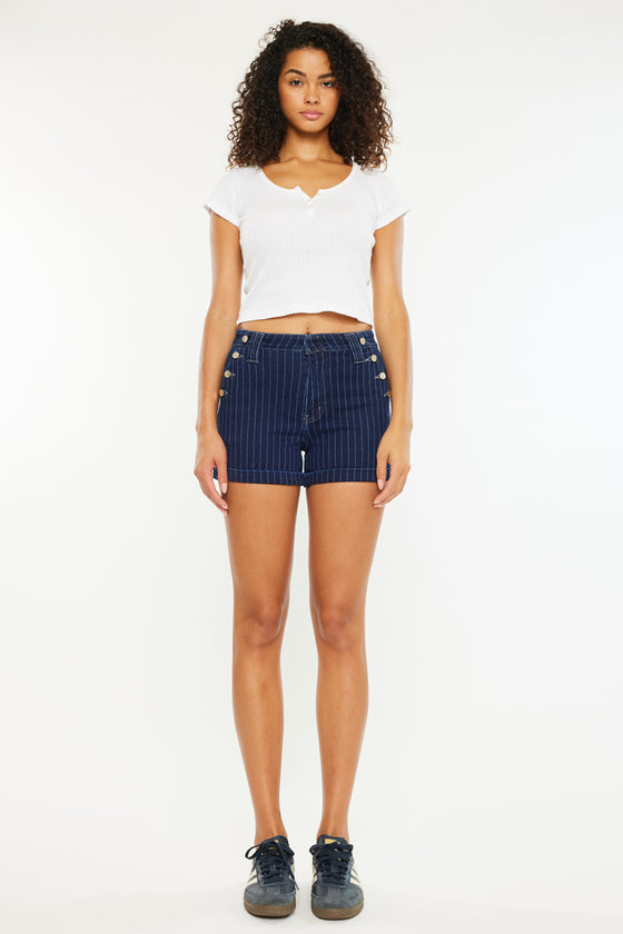 Marianna High Rise Striped Shorts - Official Kancan USA