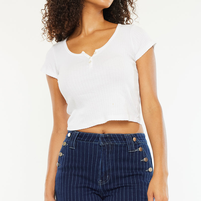 Marianna High Rise Striped Shorts - Official Kancan USA