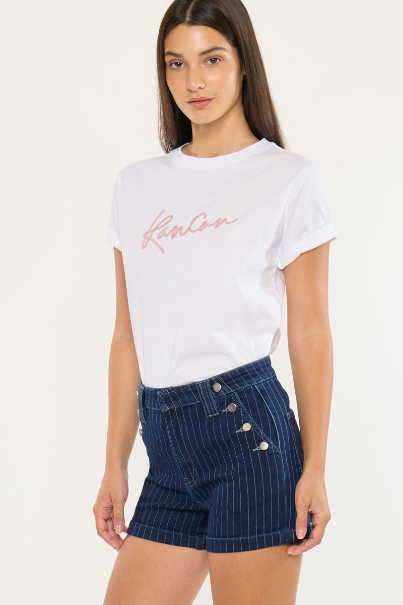 Marianna High Rise Striped Shorts - Official Kancan USA