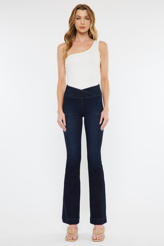 Mabel Mid Rise Pull on Bootcut Jeans - Official Kancan USA