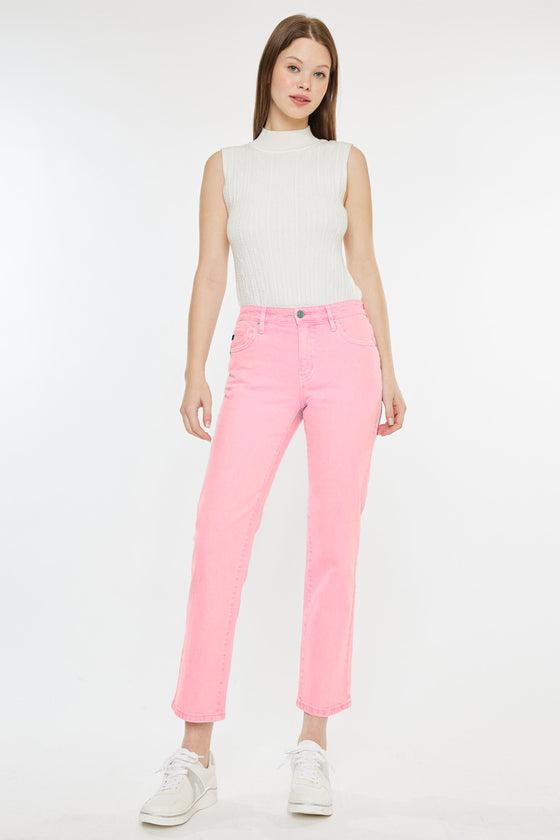 Hannah Mid Rise Straight Jeans