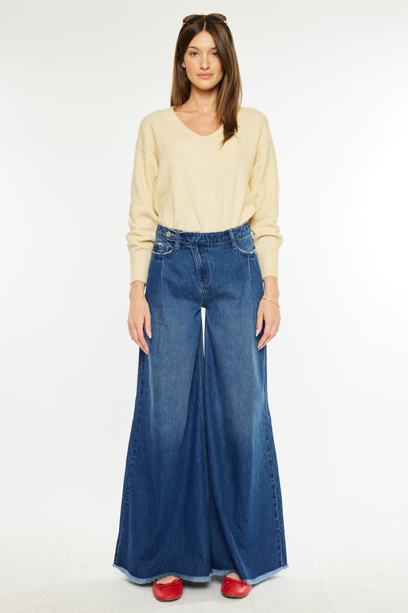 Marley High Rise Super Wide Leg Jeans - Official Kancan USA