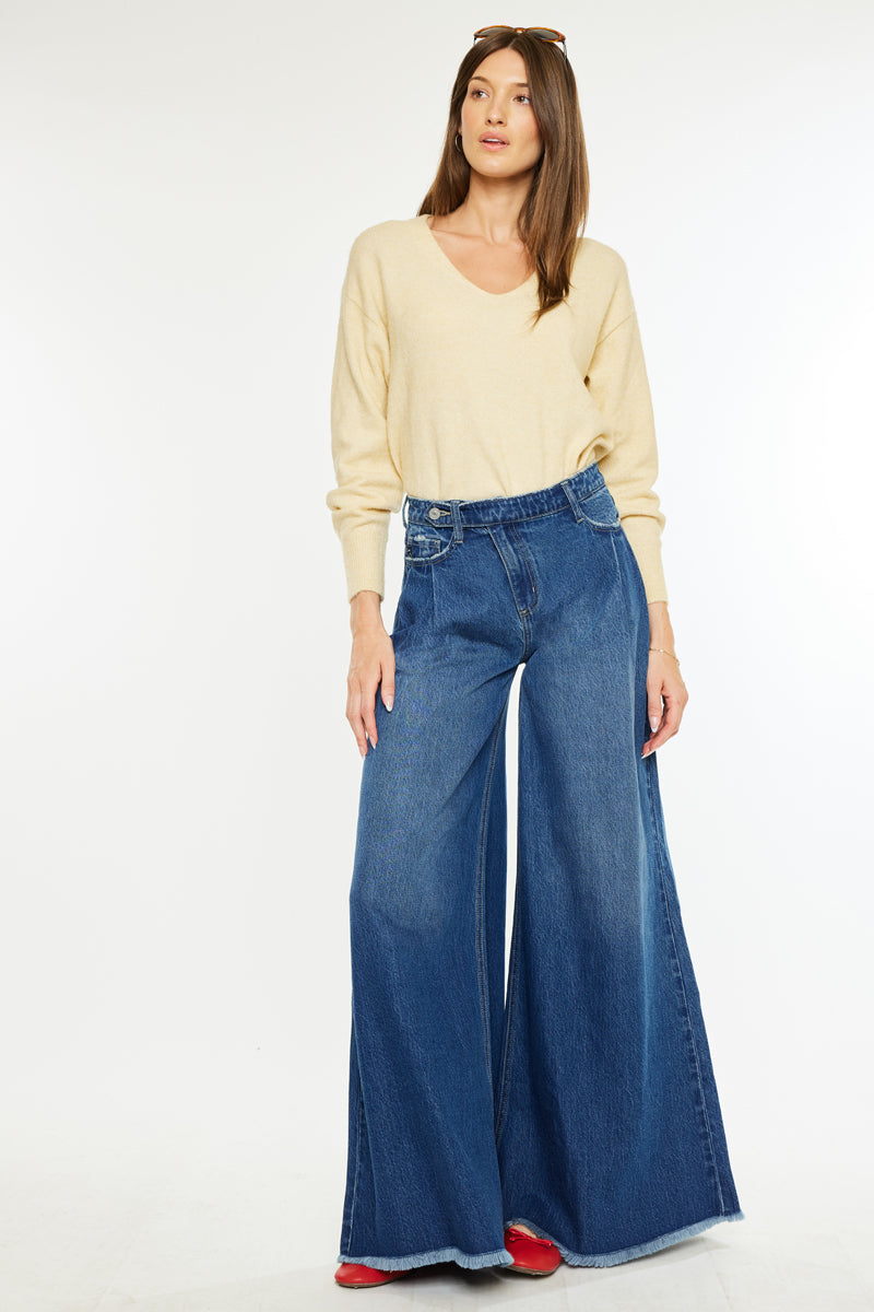 Marley High Rise Super Wide Leg Jeans - Official Kancan USA