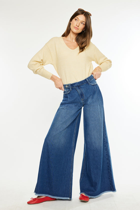 Marley High Rise Super Wide Leg Jeans - Official Kancan USA
