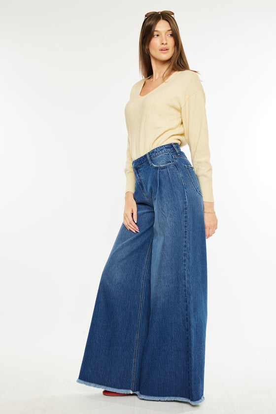 Marley High Rise Super Wide Leg Jeans - Official Kancan USA