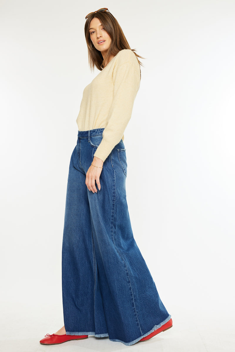 パンツ Blue Version Wide Leg Pants Marley High Rise Super Wide Leg Jeans – Kancan USA