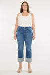 Gisela Mid Rise Crop Straight Jeans (Plus Size) - Official Kancan USA