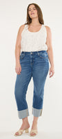 Gisela Mid Rise Crop Straight Jeans (Plus Size) - Official Kancan USA