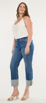 Gisela Mid Rise Crop Straight Jeans (Plus Size) - Official Kancan USA