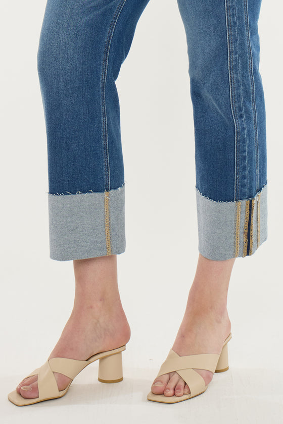 Gisela Mid Rise Crop Straight Jeans (Plus Size) - Official Kancan USA