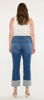 Gisela Mid Rise Crop Straight Jeans (Plus Size) - Official Kancan USA