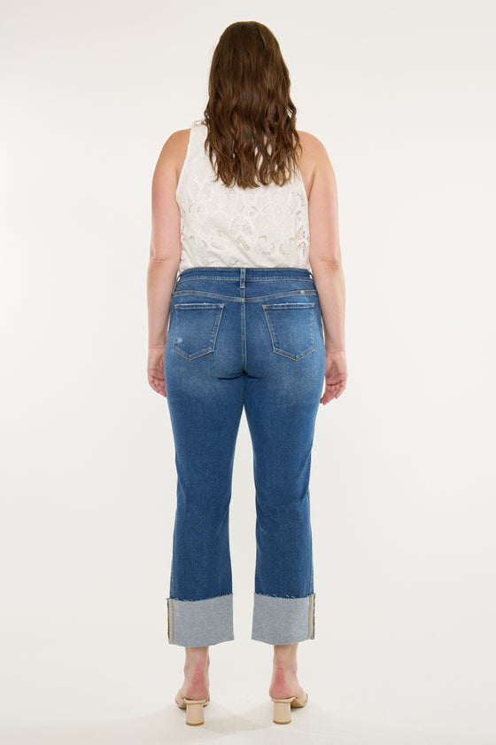 Gisela Mid Rise Crop Straight Jeans (Plus Size) - Official Kancan USA