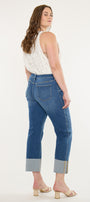Gisela Mid Rise Crop Straight Jeans (Plus Size) - Official Kancan USA
