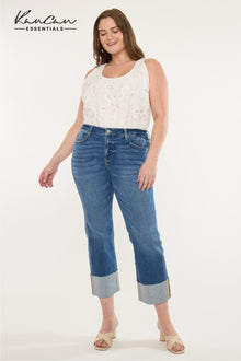  Gisela Mid Rise Crop Straight Jeans (Plus Size) - Official Kancan USA