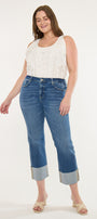 Gisela Mid Rise Crop Straight Jeans (Plus Size) - Official Kancan USA