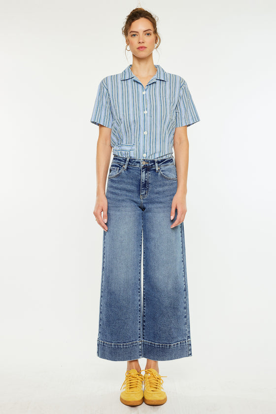 Nessa High Rise Crop Wide Leg Jeans - Official Kancan USA