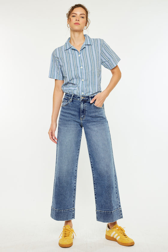 Nessa High Rise Crop Wide Leg Jeans - Official Kancan USA