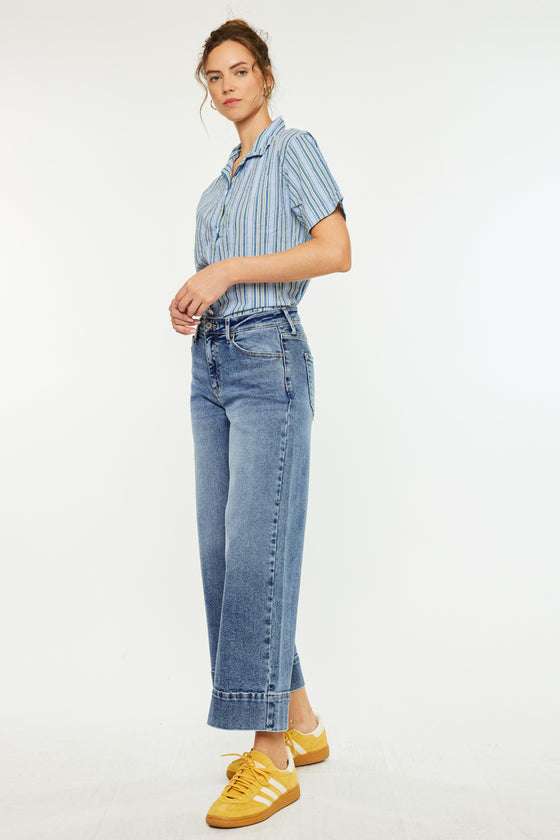 Nessa High Rise Crop Wide Leg Jeans - Official Kancan USA