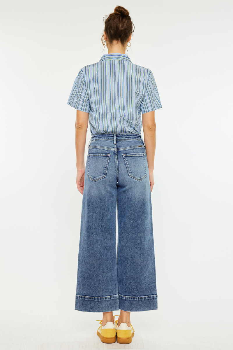 Nessa High Rise Crop Wide Leg Jeans - Official Kancan USA