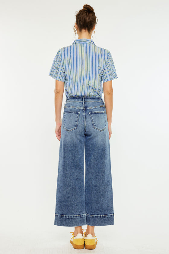 Nessa High Rise Crop Wide Leg Jeans - Official Kancan USA