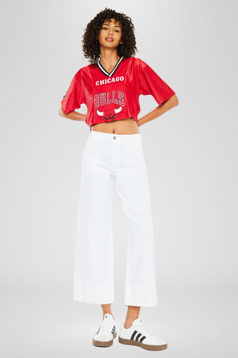 Stacy High Rise Crop Wide | Crop Fit | White with Stretch – Kancan USA