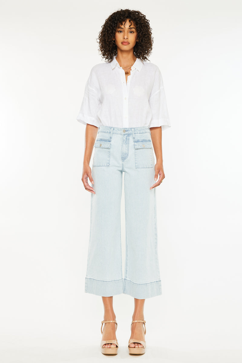 Jace High Rise Crop Wide Leg Jeans - Official Kancan USA