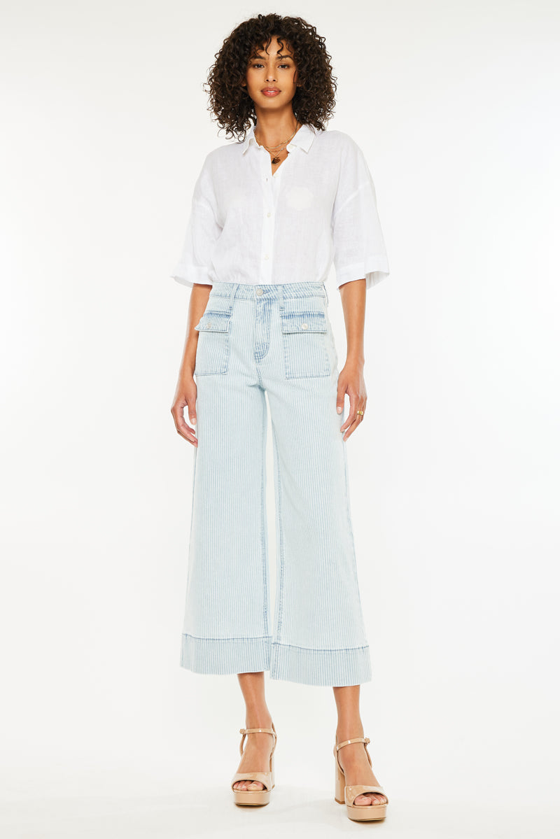 Jace High Rise Crop Wide Leg Jeans - Official Kancan USA