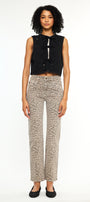 Pheonix High Rise Leopard Straight Jeans - Official Kancan USA