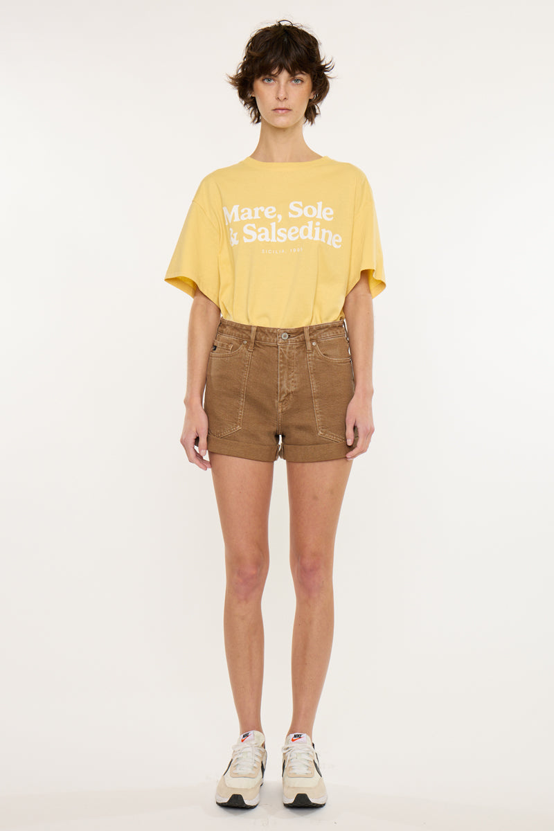 Clara High Rise Mom Shorts - Official Kancan USA