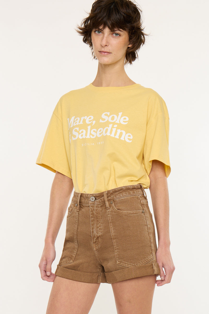 Clara High Rise Mom Shorts - Official Kancan USA