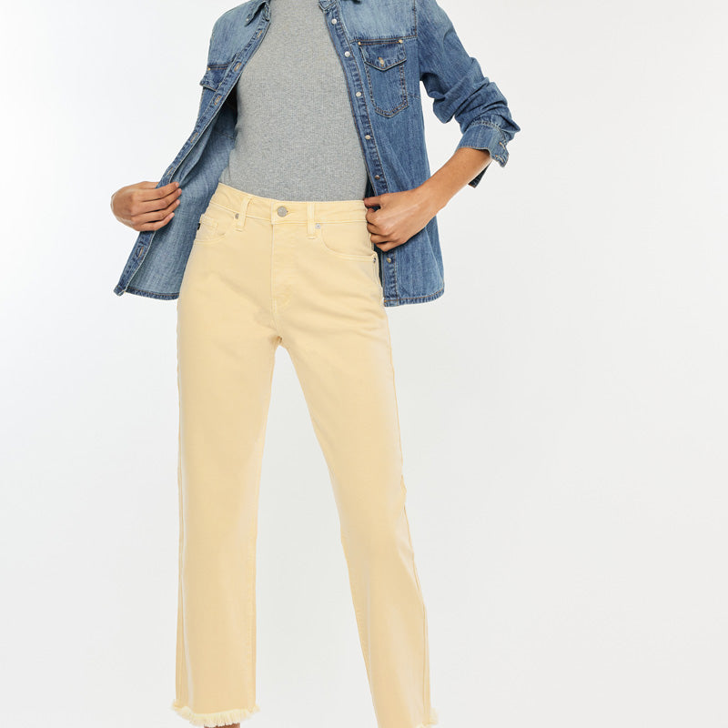 Peppermint High Rise Cropped Straight - Official Kancan USA