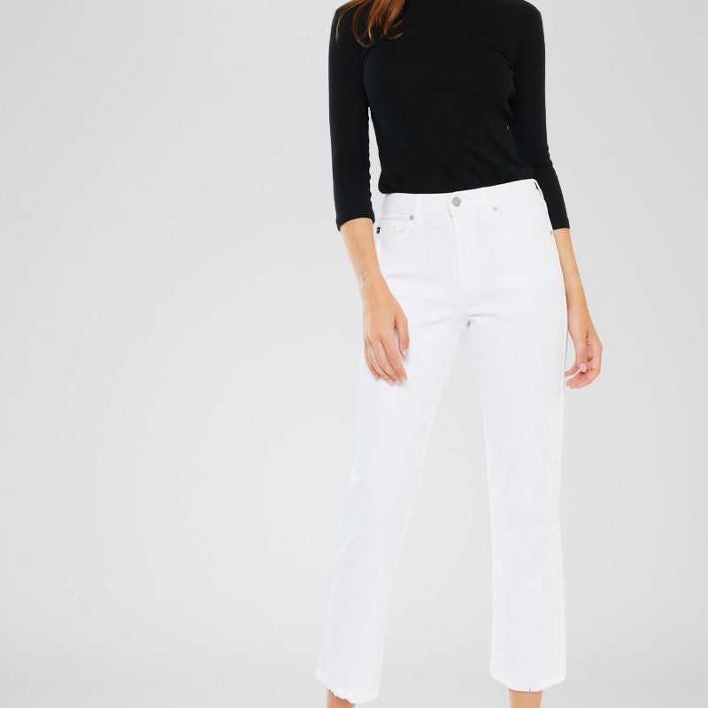 Zahra High Rise Cropped Straight Leg Jeans - Official Kancan USA