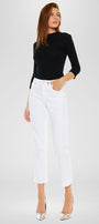 Peppermint High Rise Cropped Straight Leg Jeans - Official Kancan USA