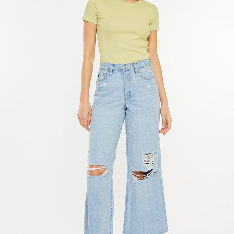 Mariyah Ultra High Rise Cropped  Wide Leg Jeans - Official Kancan USA