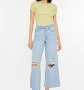 Mariyah Ultra High Rise Cropped  Wide Leg Jeans - Official Kancan USA